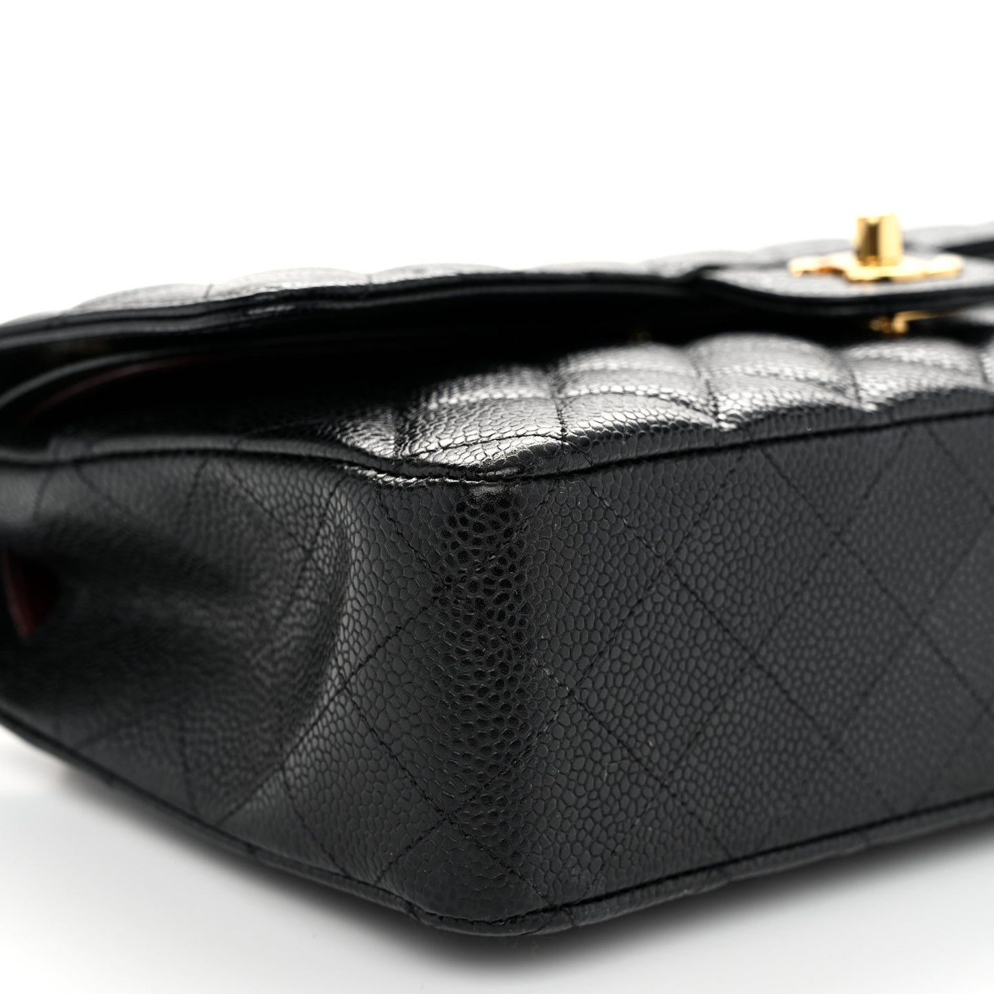 Caviar Quilted Medium Double Flap Black