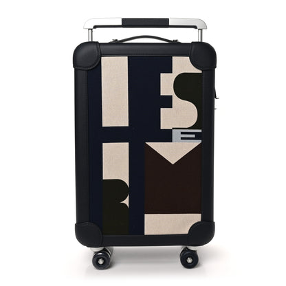 Hermes H Plume Canvas Taurillon Cabine R.M.S. Trolley Case Luggage Indigo Ecru Bleu Nuit 2 of 15