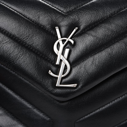 Saint Laurent Calfskin Y Quilted Monogram Small Loulou Chain Satchel Black 9 of 9