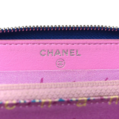 Chanel Lambskin Quilted Medium Zip Around Wallet Blue 6 of 12