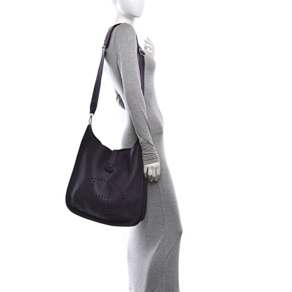 Hermes Taurillon Clemence Evelyne III TGM Prune 2 of 10