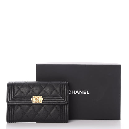 Chanel Caviar Quilted Medium Boy Flap Wallet Black 10 of 10