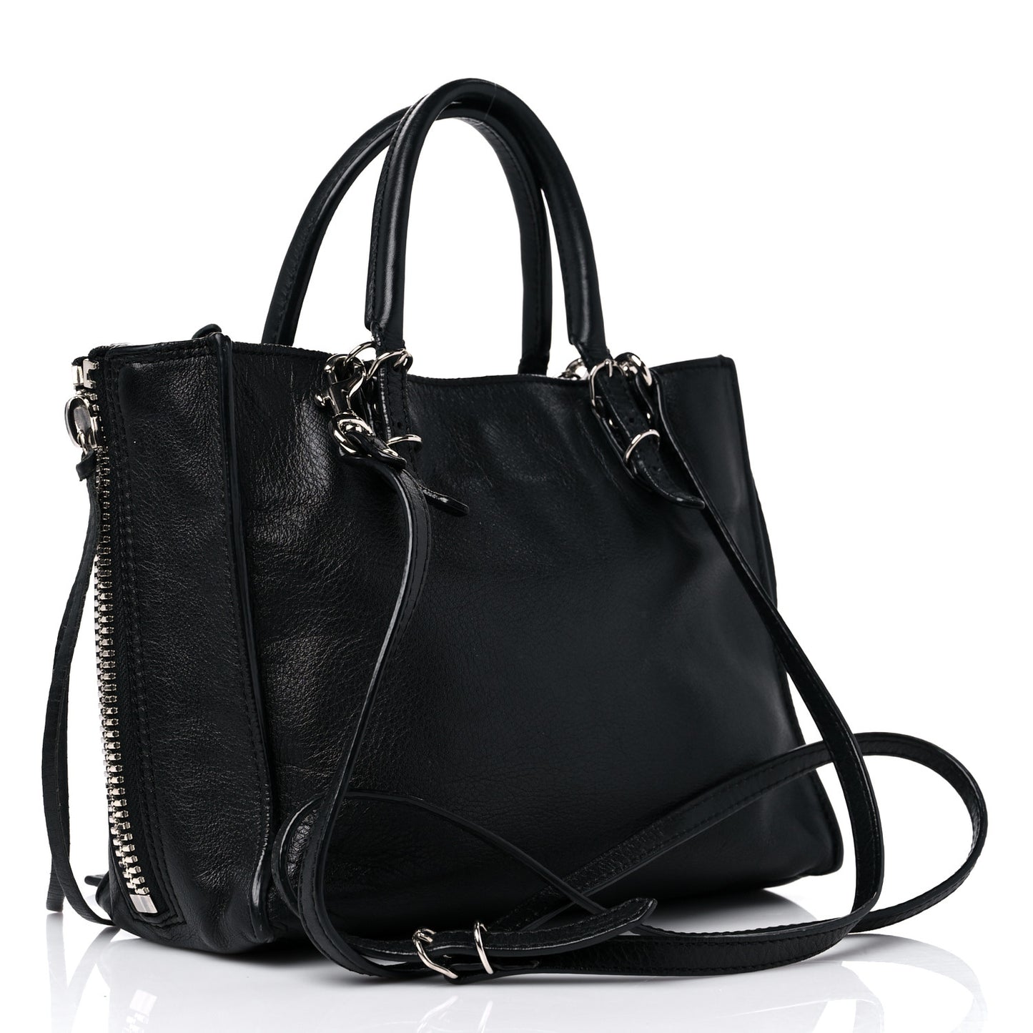 Veau Souple Papier Mini A4 Tote Black