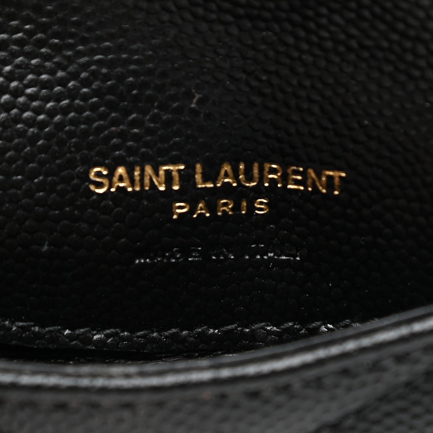 Saint Laurent Grain De Poudre Matelasse Chevron Monogram Compact Wallet Black 6 of 6