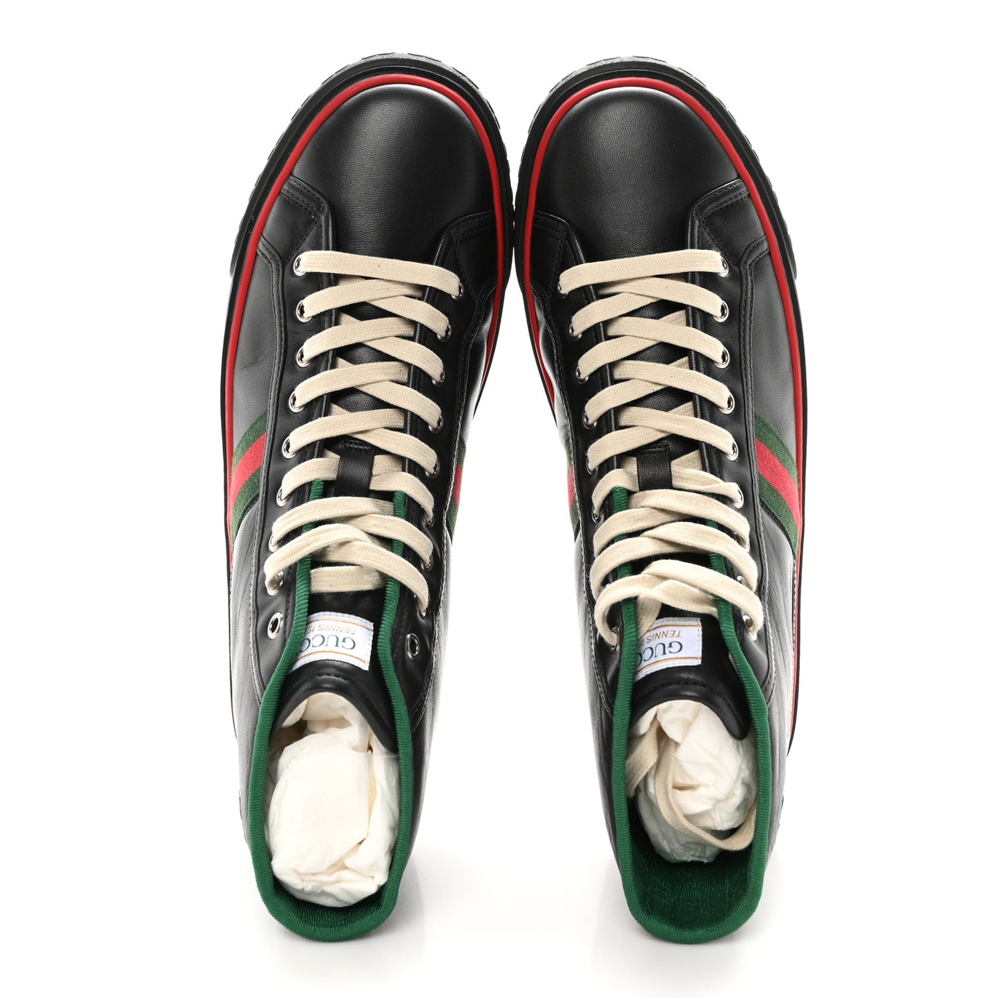 Glamour Glove Calfskin Web Mens 1977 Tennis High Top Sneakers 10 Black