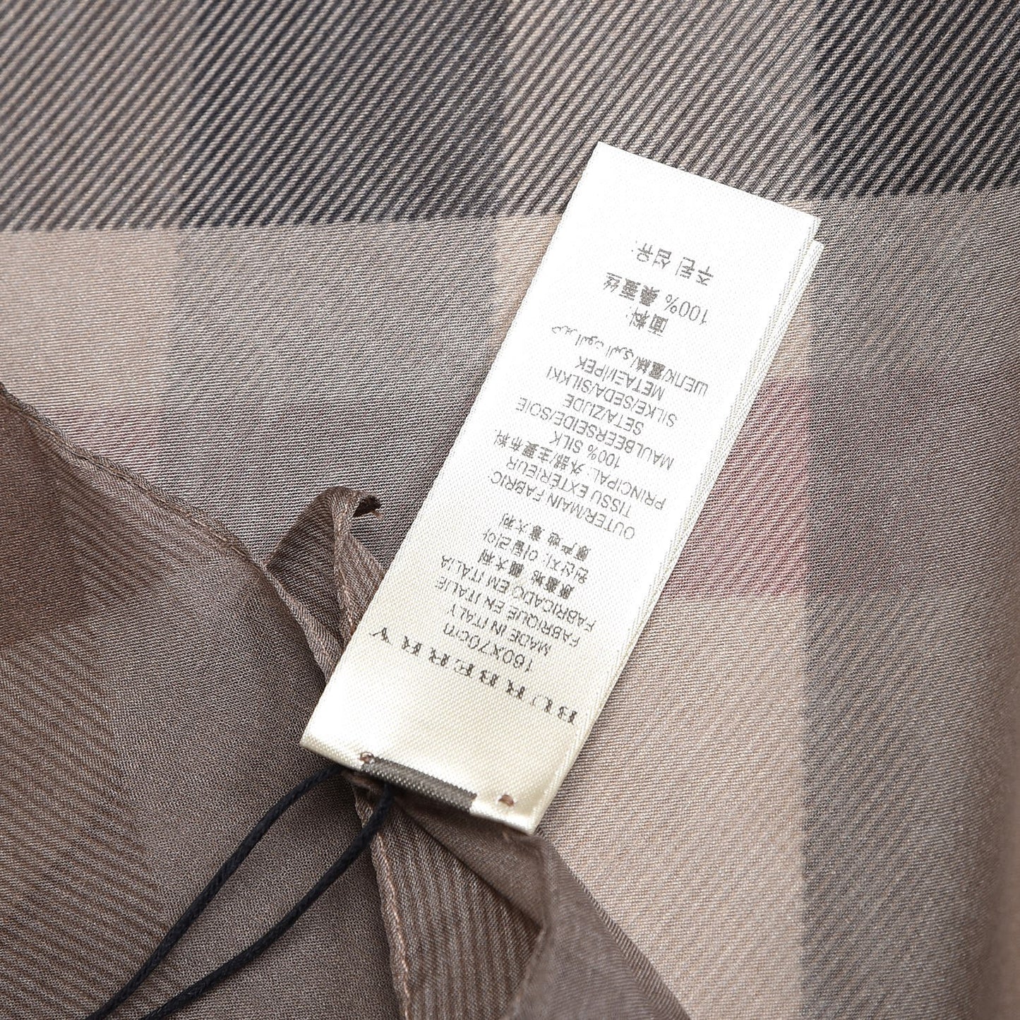 Silk Chiffon Smoked Check Scarf Trench
