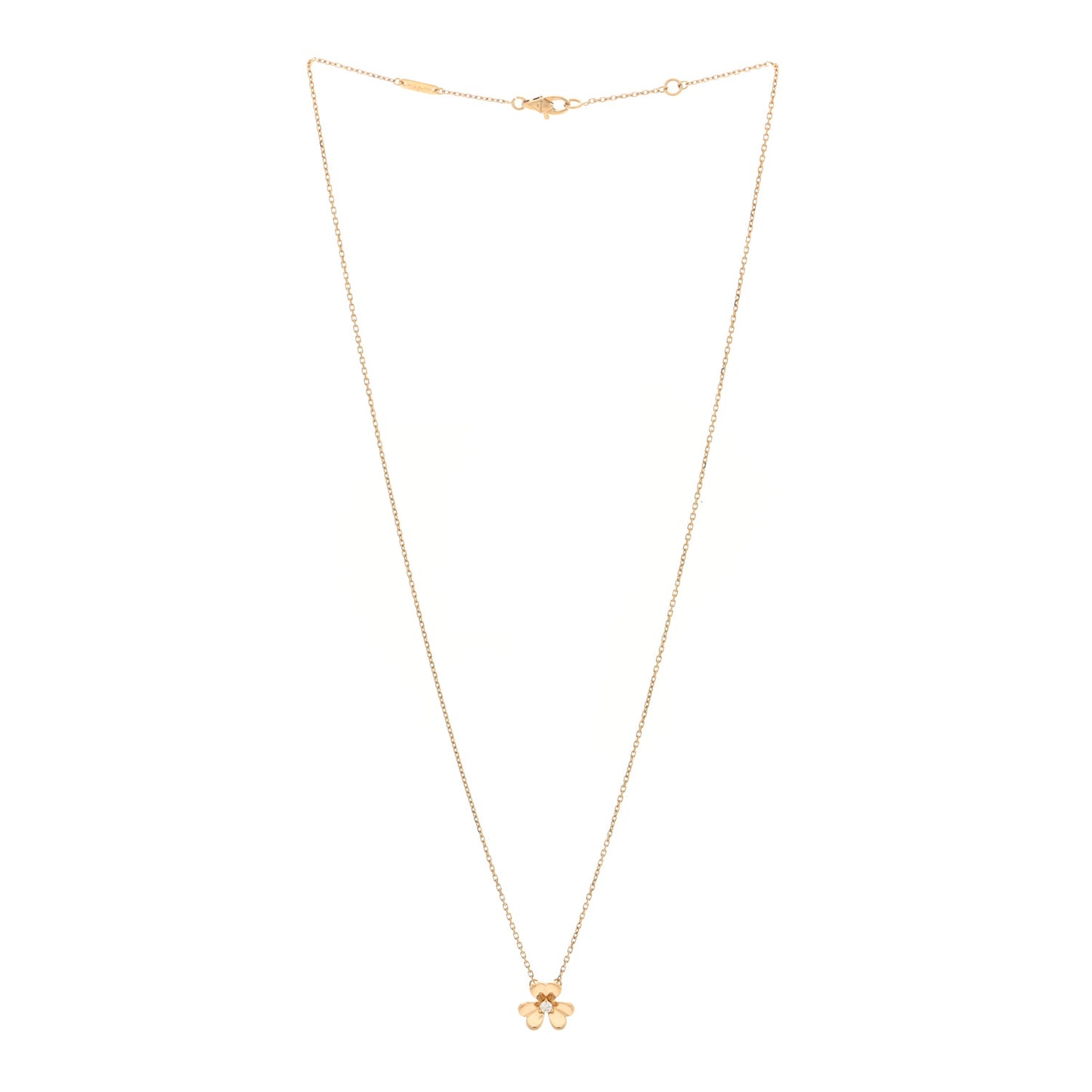 18K Yellow Gold Diamond Mini Frivole Pendant Necklace