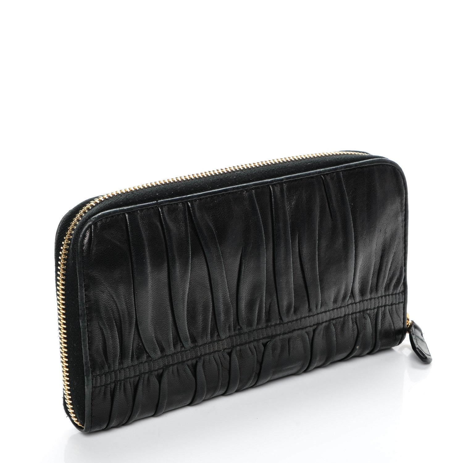 Prada Nappa Gaufre Zip Around Wallet Nero Black 3 of 6