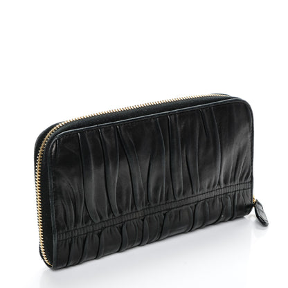 Prada Nappa Gaufre Zip Around Wallet Nero Black 3 of 6