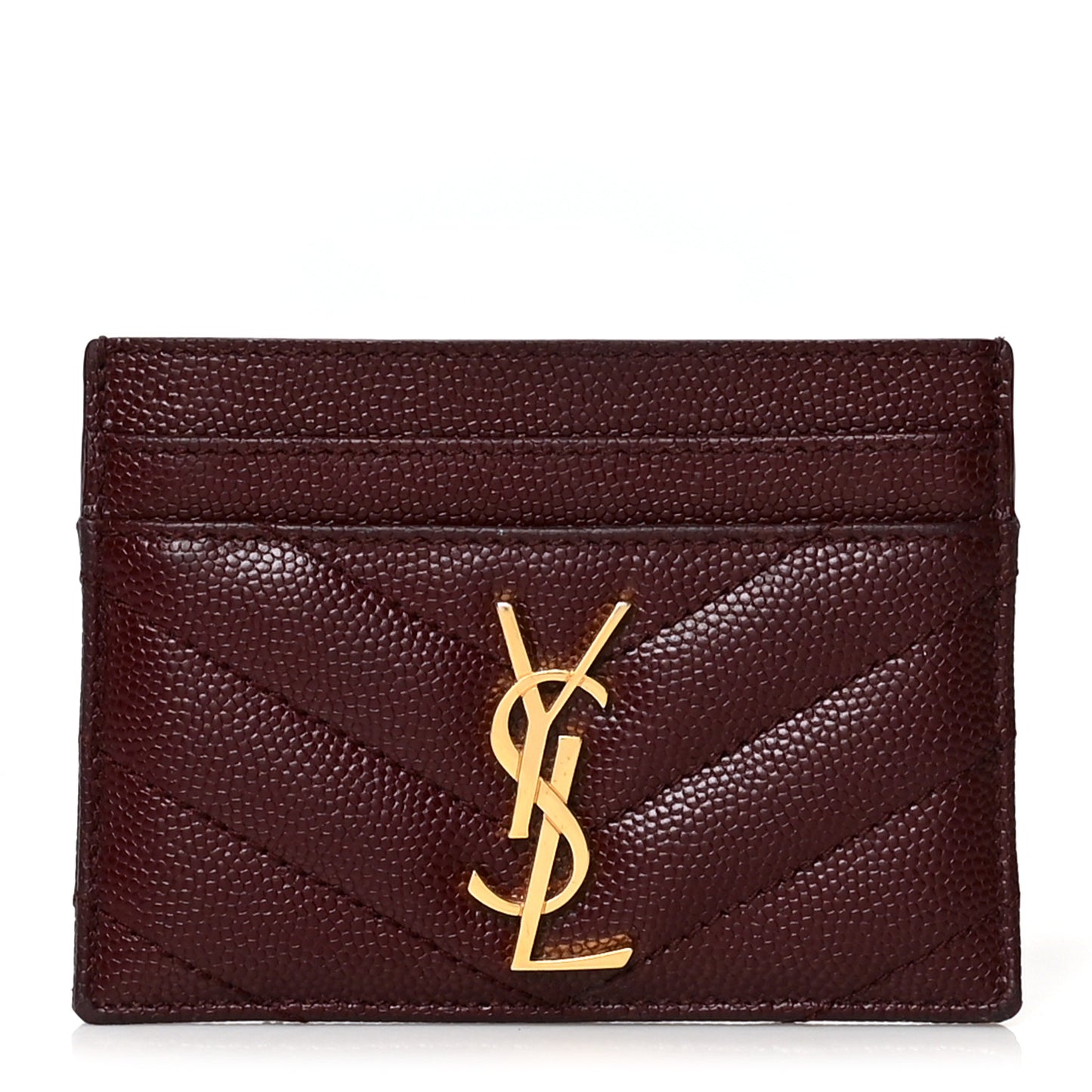 Grain De Poudre Matelasse Chevron Cassandre Credit Card Case Bordeaux