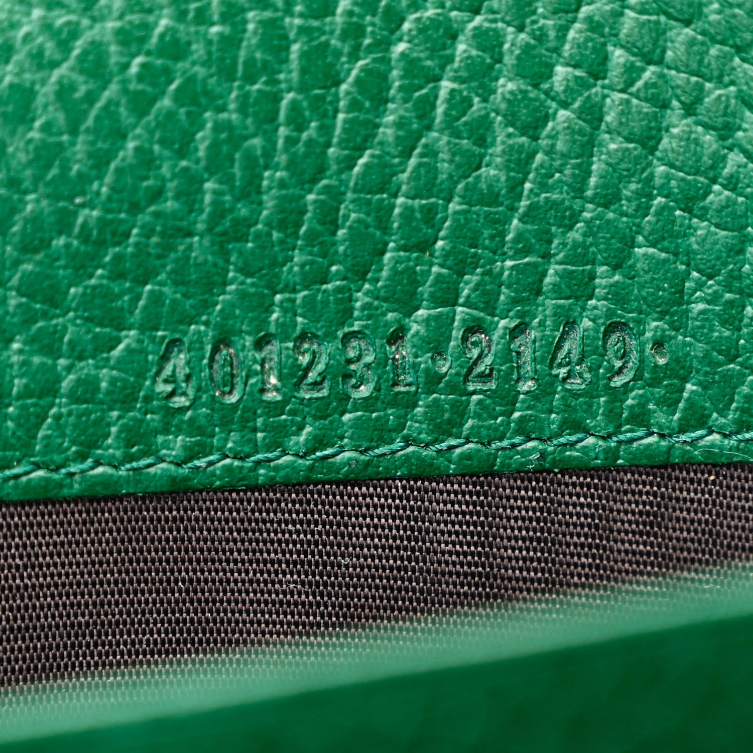Gucci Calfskin Mini Dionysus Chain Wallet Emerald 9 of 13