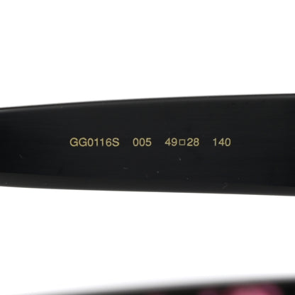 Gucci Acetate Hearts Cat Eye Sunglasses GG0116S Black Pink 6 of 8