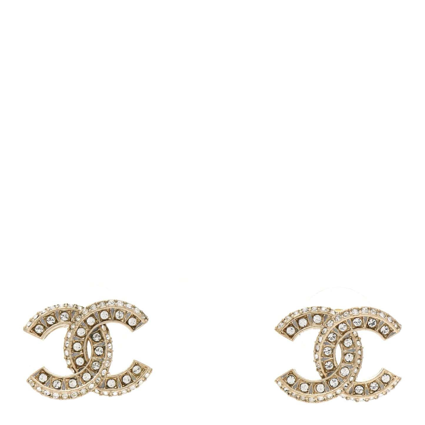 Crystal Timeless CC Earrings Light Gold