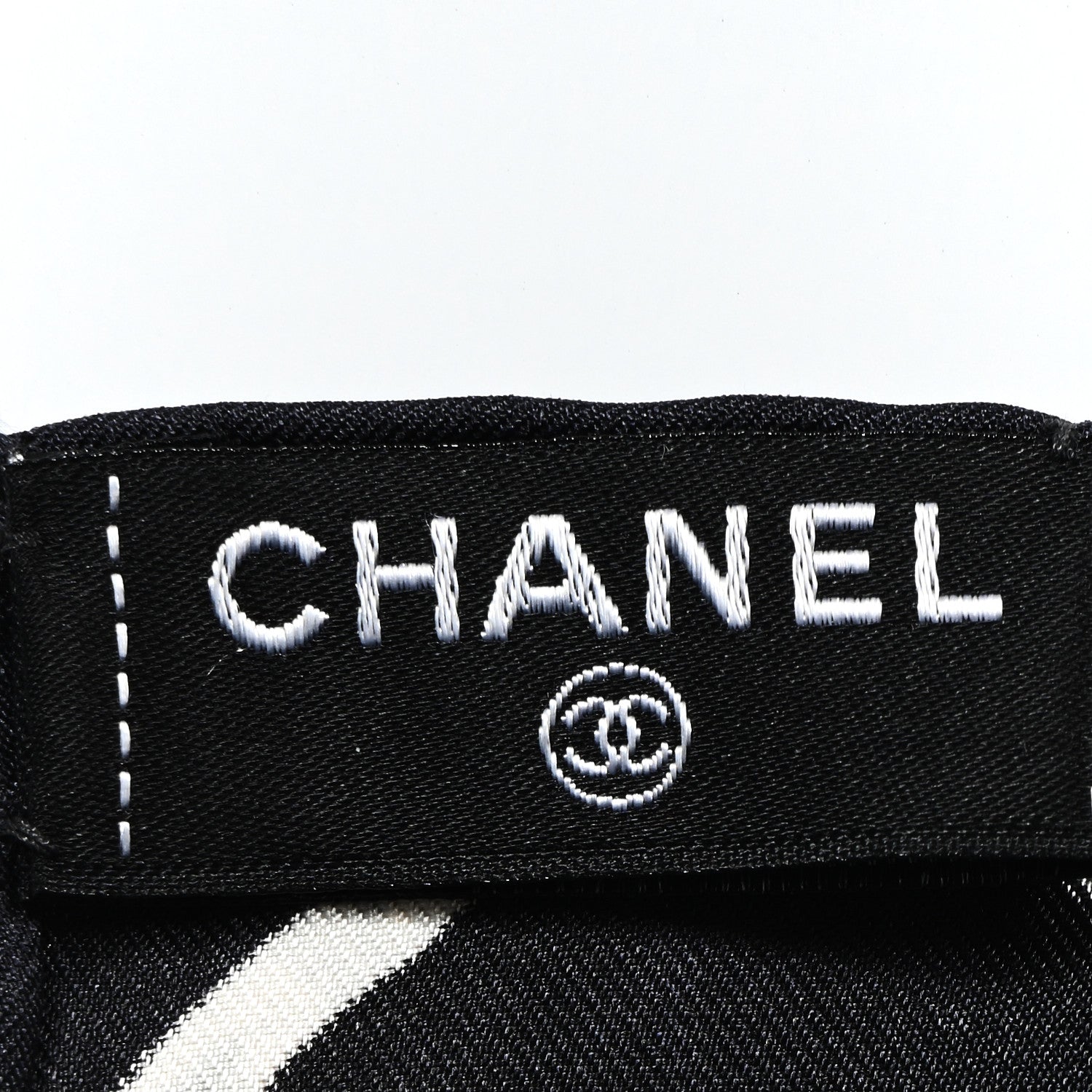 Chanel Silk Camellia CC Square Scarf Black 3 of 3