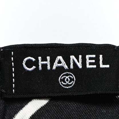 Chanel Silk Camellia CC Square Scarf Black 3 of 3