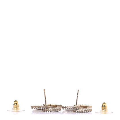 Chanel Crystal Timeless CC Earrings Light Gold 3 of 4