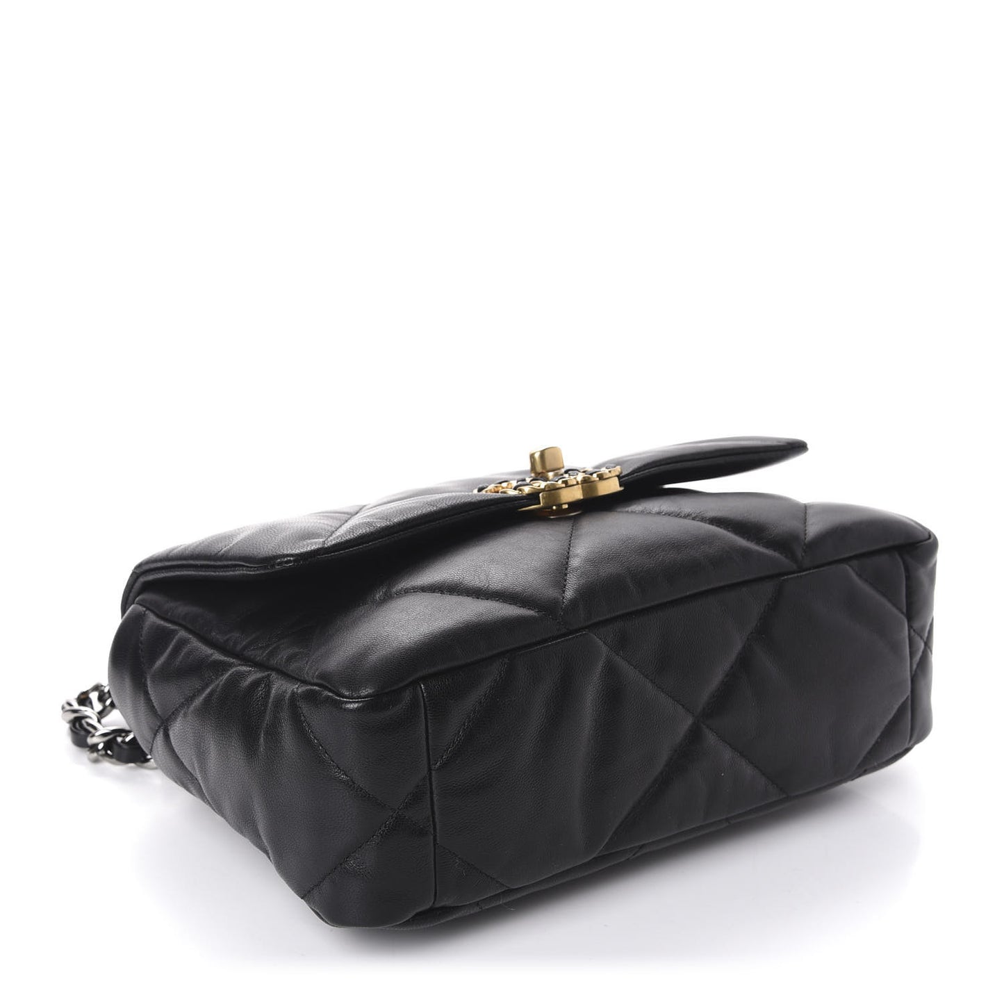 Goatskin Quilted Medium 19 Flap Black