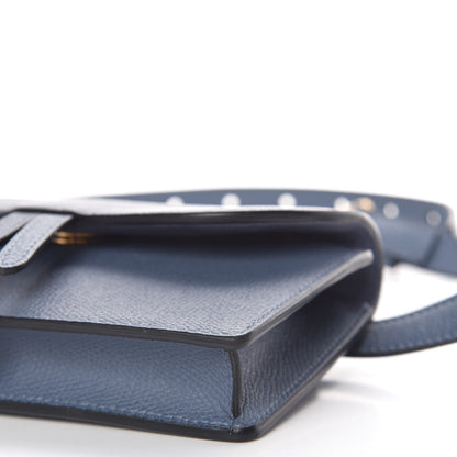 Christian Dior Grained Calfskin Saddle Belt Clutch Denim Blue 6 of 12