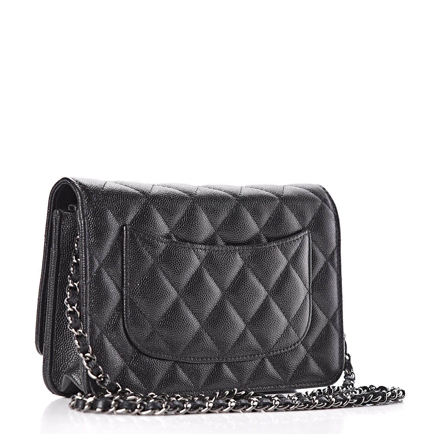 Chanel Iridescent Caviar Quilted Wallet On Chain WOC Black 3 of 12