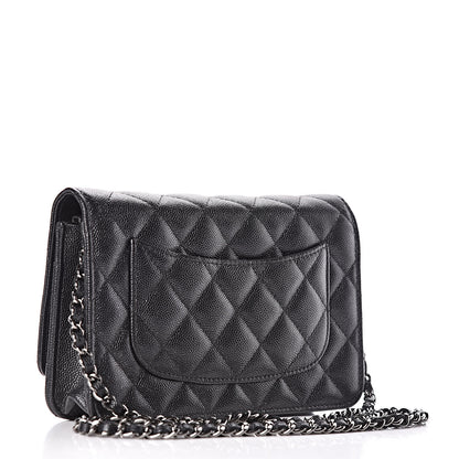 Chanel Iridescent Caviar Quilted Wallet On Chain WOC Black 3 of 12