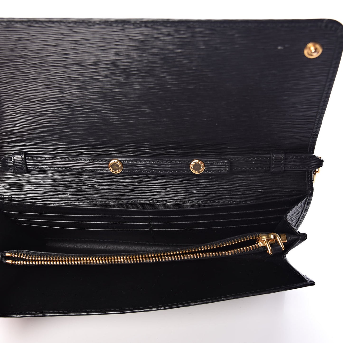 Vitello Move Metal Oro Chain Wallet Black
