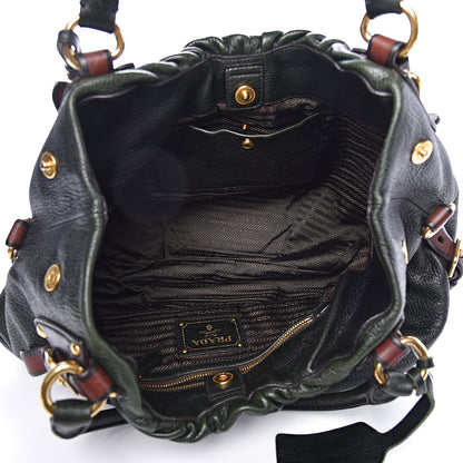 Prada Soft Calfskin Shoulder Bag Cenere 5 of 12