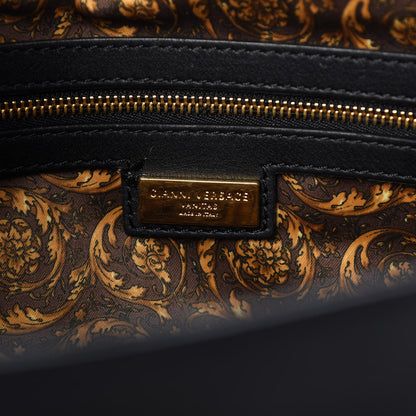 Versace Calfskin Whipstitch Palazzo Top Handle Satchel Black 8 of 10