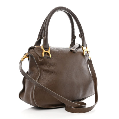 Chloe Calfskin Medium Marcie Satchel Brown Seed 3 of 10