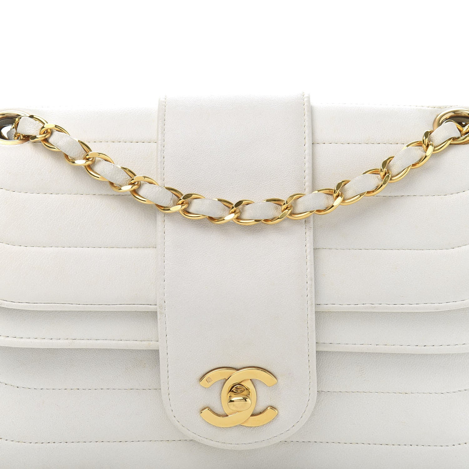 Chanel Lambskin Horizontal Quilted Small Double Flap White 13 of 13