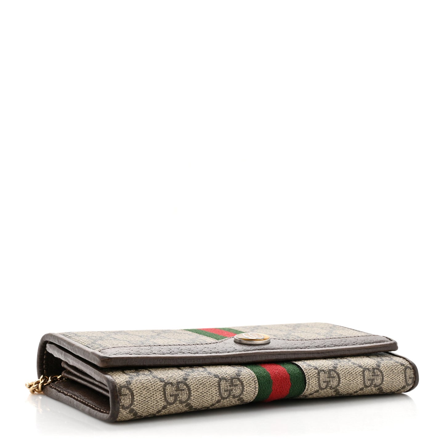 GG Supreme Monogram Web Ophidia Wallet On Chain Brown