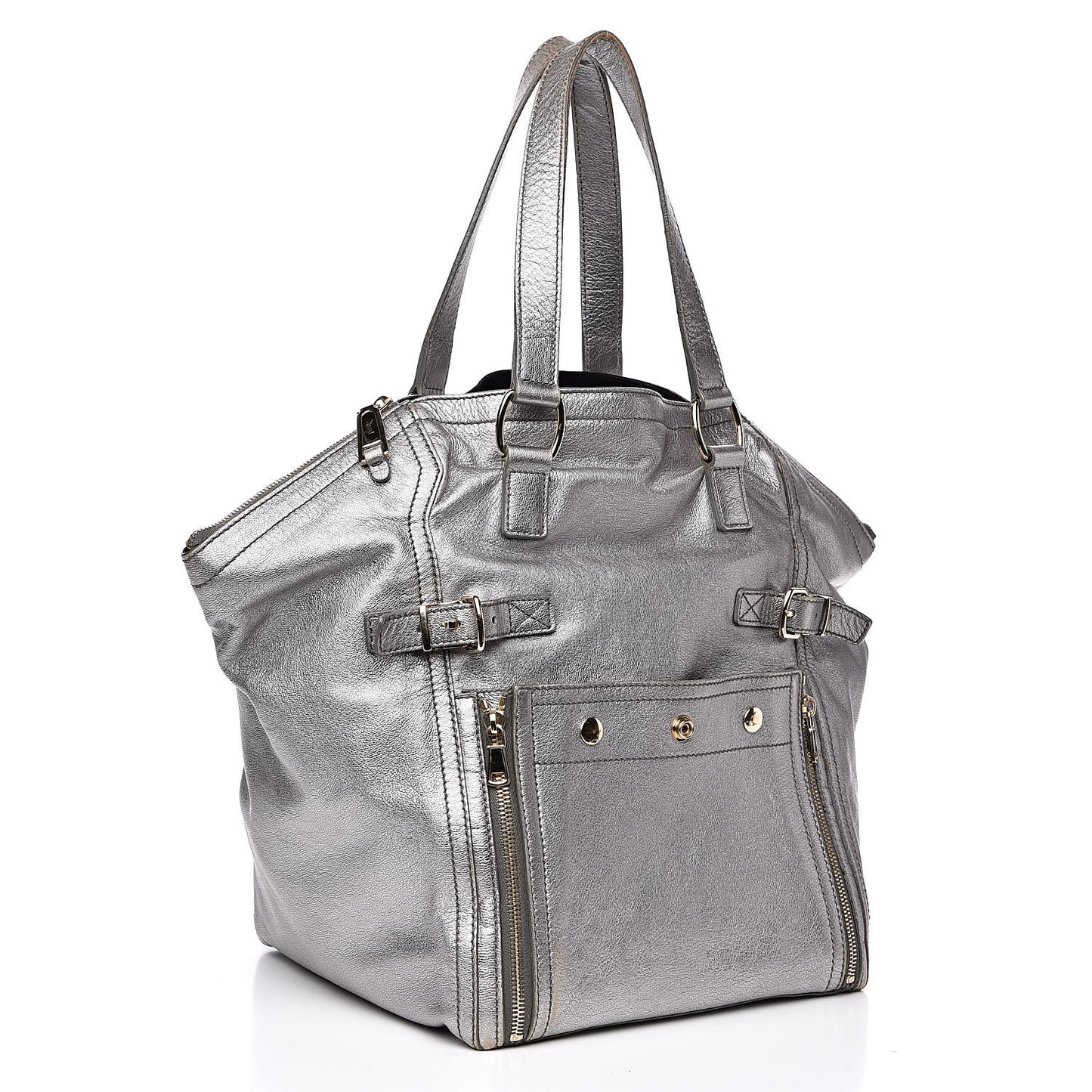 Calfskin Small Downtown Silver