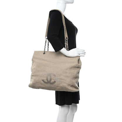 Chanel Linen CC Tote Beige 2 of 18