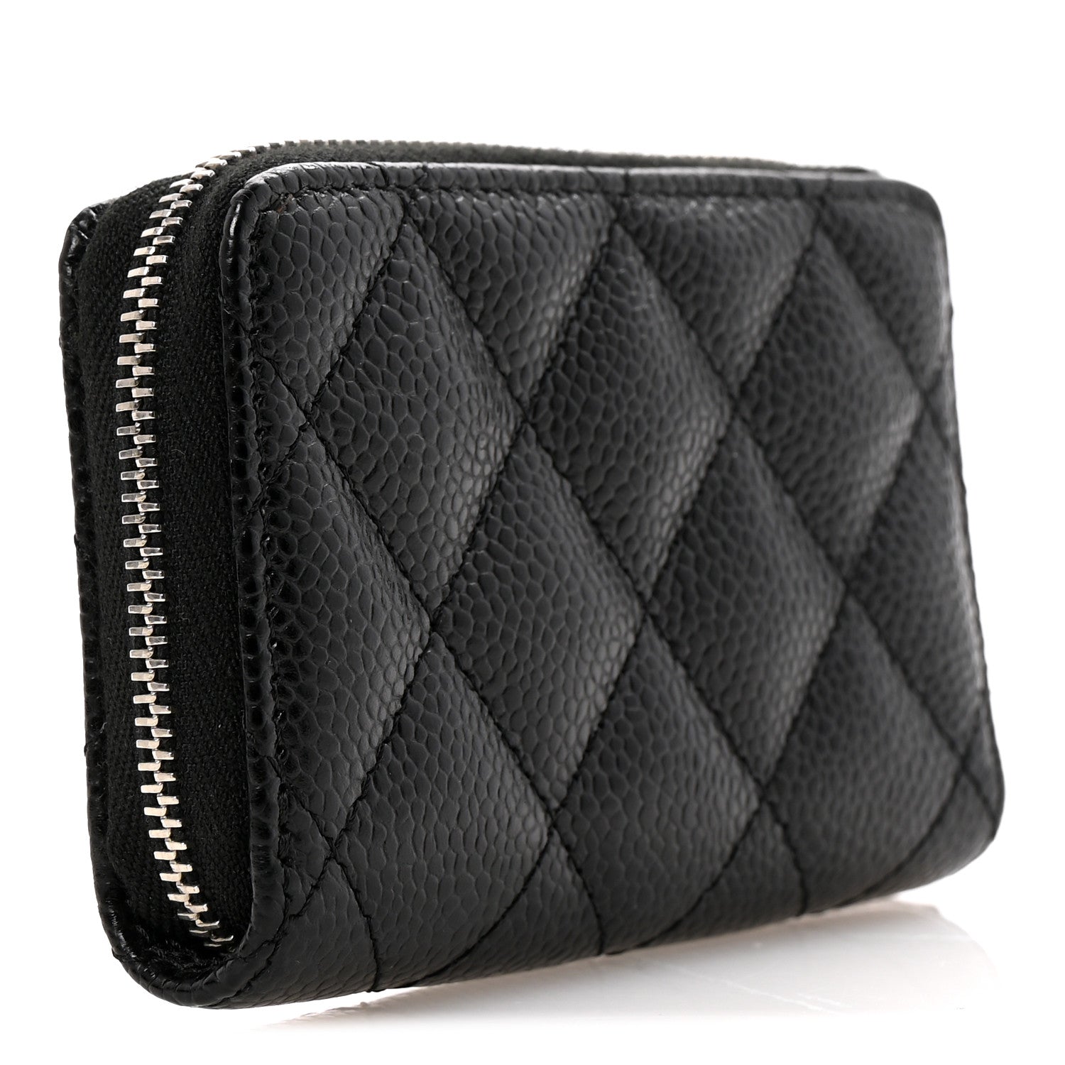 Chanel Caviar Quilted Zip Coin Purse Black 3 of 8