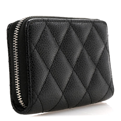 Chanel Caviar Quilted Zip Coin Purse Black 3 of 8