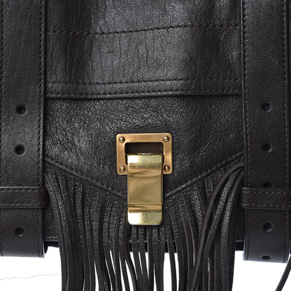 Proenza Schouler Lambskin Tiny Fringe Lux PS1 Satchel Dark Chocolate 10 of 10