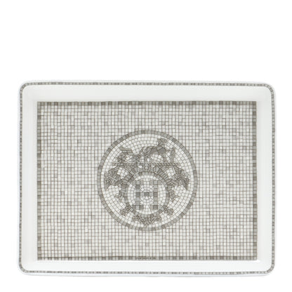 Hermes Porcelain Mosaique Au 24 Sushi Plate Platine 1 of 4