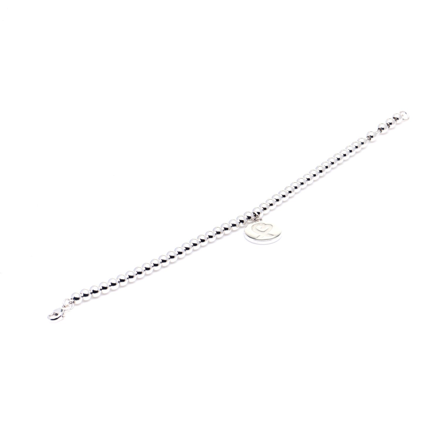 Tiffany Sterling Silver 4mm Paloma Picasso Loving Heart Tag Bead Bracelet 7 of 8