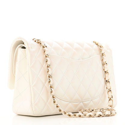 Chanel Iridescent Calfskin Quilted Medium Double Flap White 3 of 13