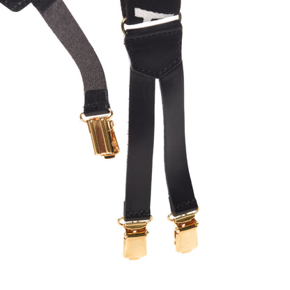 Chanel Logo Suspenders Black White 6 of 9