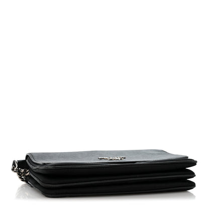 Prada Saffiano Tessuto Nylon Chain Shoulder Bag Black 4 of 15