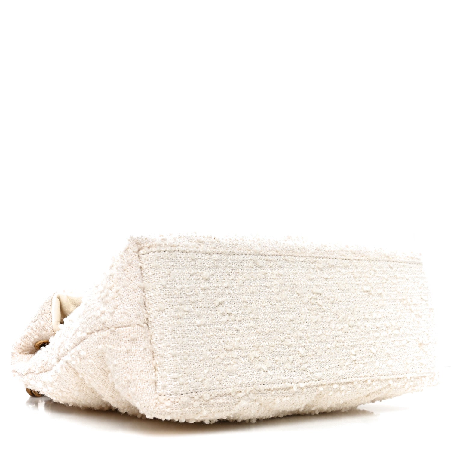 Saint Laurent Boucle Tweed Quilted Small Loulou Puffer Monogram Chain Satchel Crema Soft 4 of 10