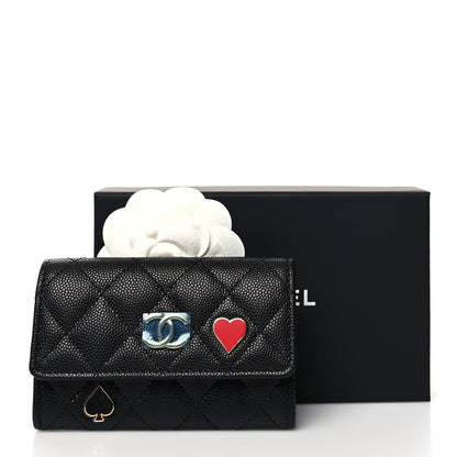 Chanel Caviar Quilted Enamel Coco Casino Flap Card Holder Wallet Black 12 of 12