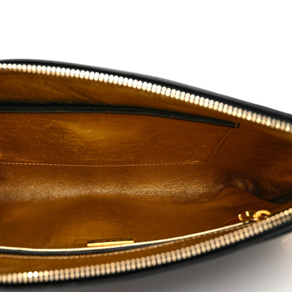 Prada Saffiano Vernice Studded Clutch Black 5 of 6