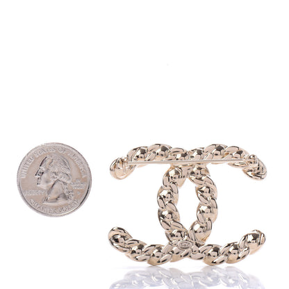 Chanel Crystal Pearls Coronation CC Brooch Gold 3 of 5