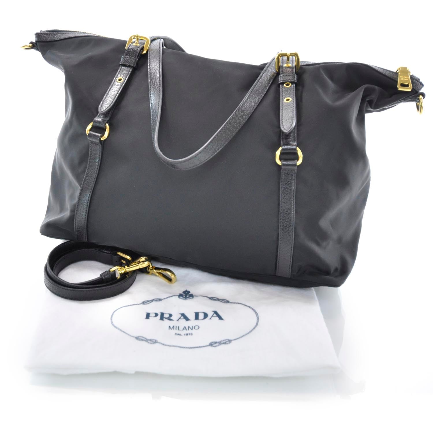 Prada Tessuto Nylon Tote Black 3 of 10