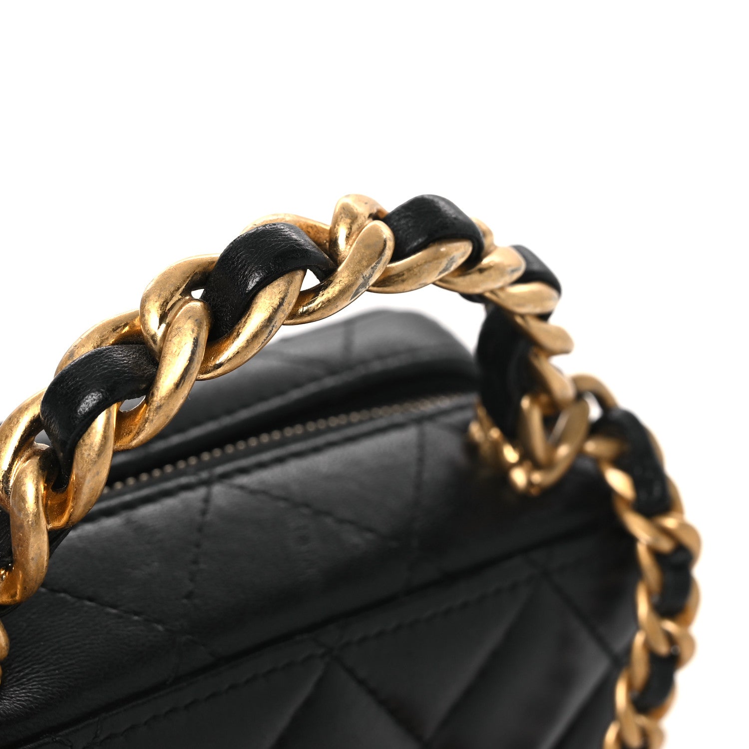 Chanel Lambskin Quilted Top Handle Mini Vanity Case Black 1884937
