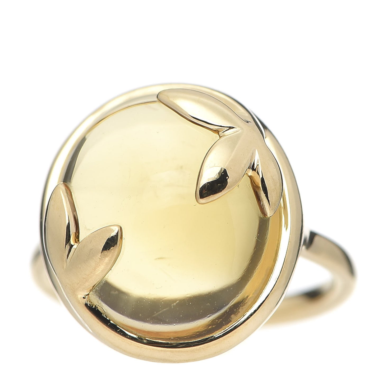 18K Yellow Gold Citrine Paloma Picasso Olive Leaf Ring 46 3.75