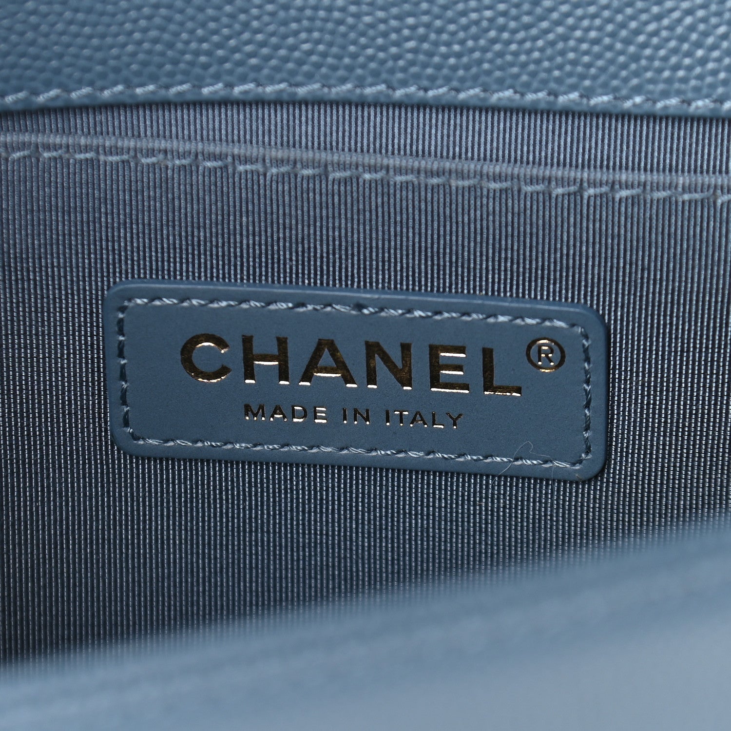 Chanel Caviar Chevron Quilted Medium Boy Flap Blue 6 of 9