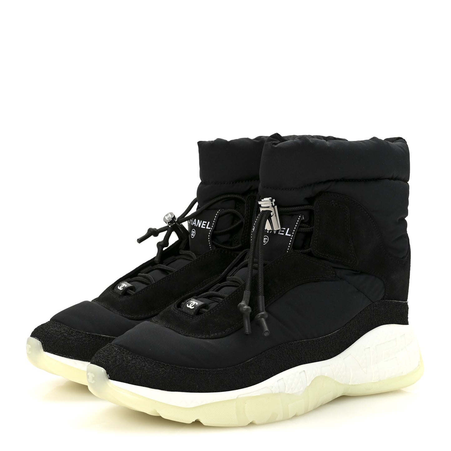 Nylon Suede Womens Short Boots 39.5 Black