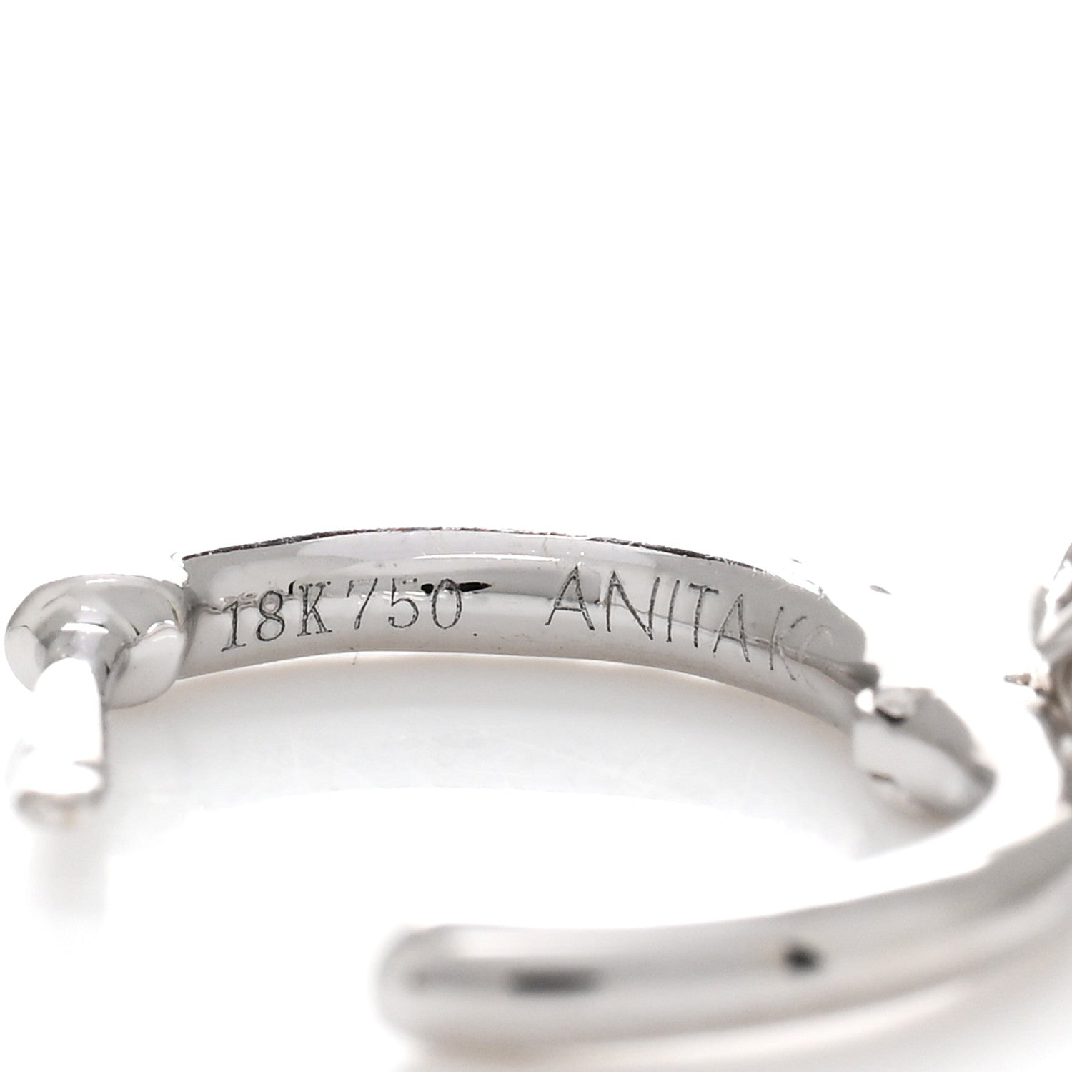 Anita Ko 18K White Gold Diamond Round Huggie Drop Earrings 4 of 4
